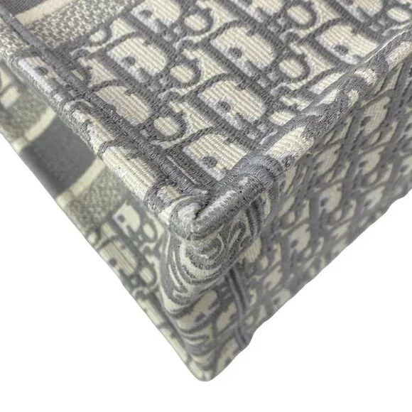 DIOR/ChristianDior Book Tote Bag Medium - White Gray Light gray Jacquard - Picture 12 of 16